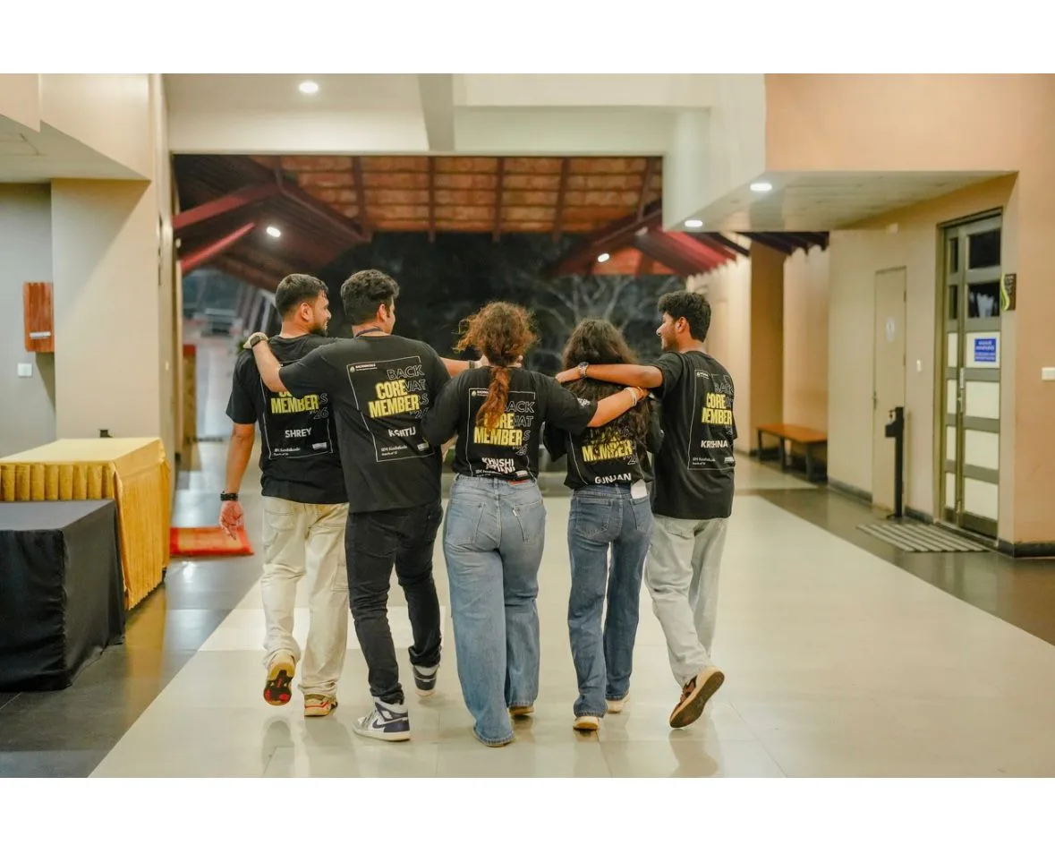 Team walking in corridor