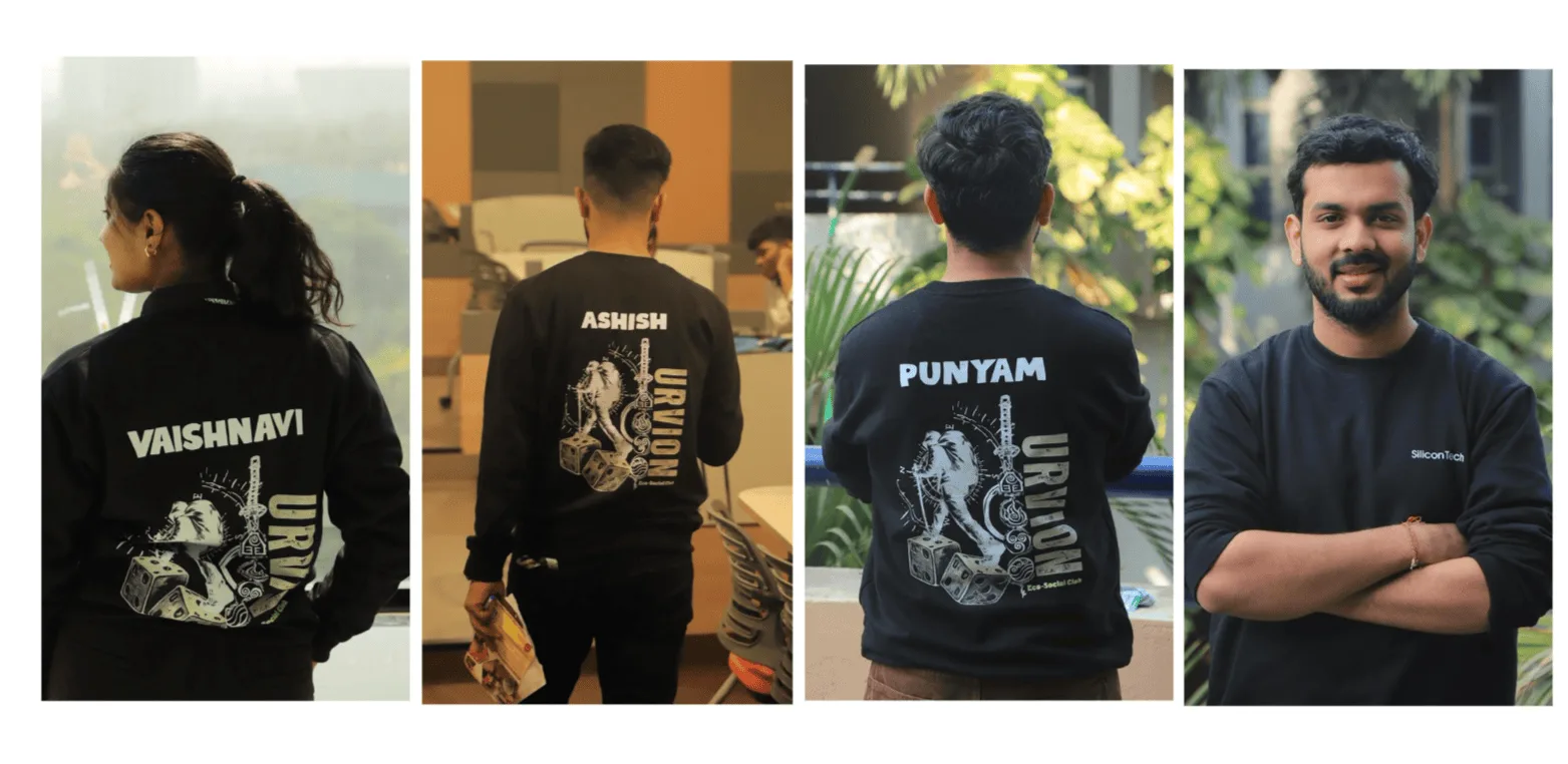 Urvion department fest Silicon University custom 320 GSM fleece sweatshirts with DTF print