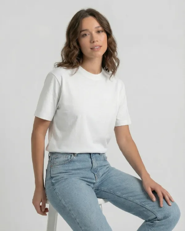 Round-Neck T-Shirt Cotton French Terry - Image 3