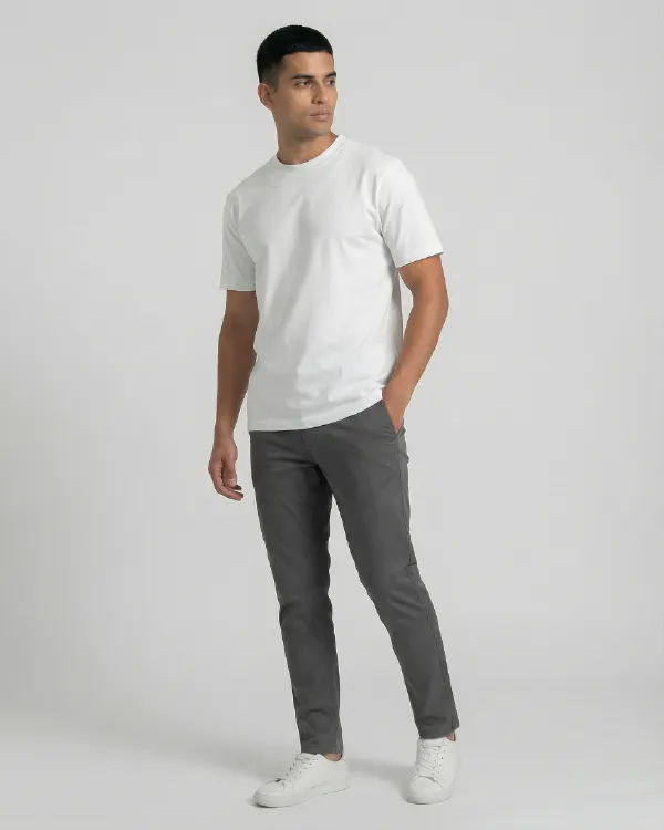 Round-Neck T-Shirt Cotton French Terry - Image 2